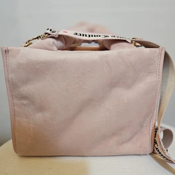 Juicy Couture Pink Mini Velour Logo Tote Crossbody Shoulder Bag - Picture 5 of 15